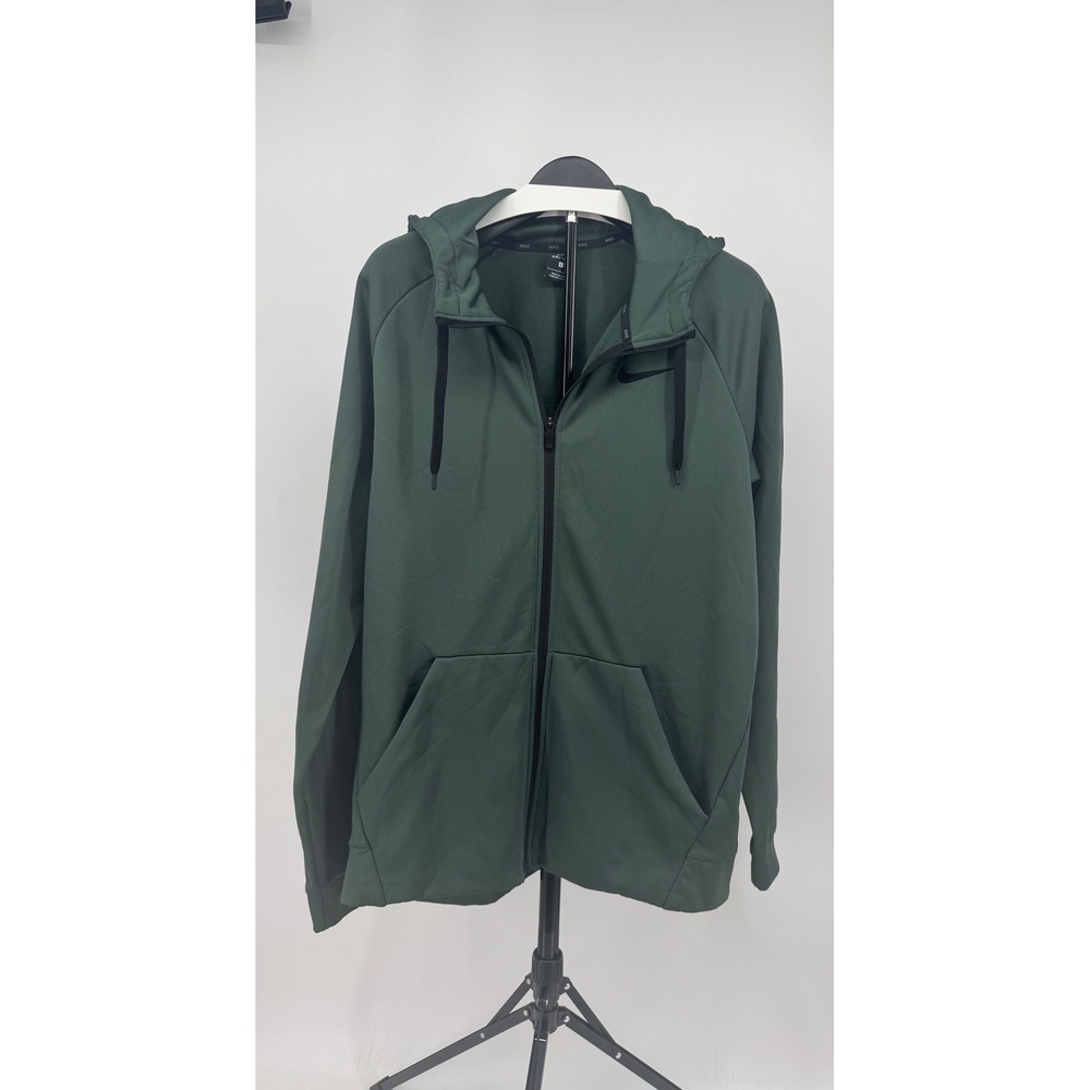 Nike Dri-FIT Mens Full Zip Training Hoodie Green Fleece 800187-372 Size L
